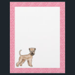 Soft-Coated Wheaten Terrier Dog Heart Pattern Pink Letterhead<br><div class="desc">Destei's original cartoon illustration of a cute Soft-coated Wheaten Terrier breed dog. The middle background color is white ideal for writing notes while the border color is pink with a pattern of pink heart shapes in different sizes.</div>