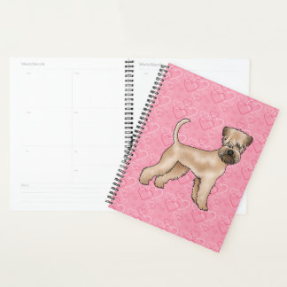 Soft-Coated Wheaten Terrier Dog Heart Pattern Pink Planner