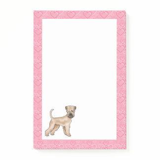 Soft-Coated Wheaten Terrier Dog Heart Pattern Pink Post-it Notes