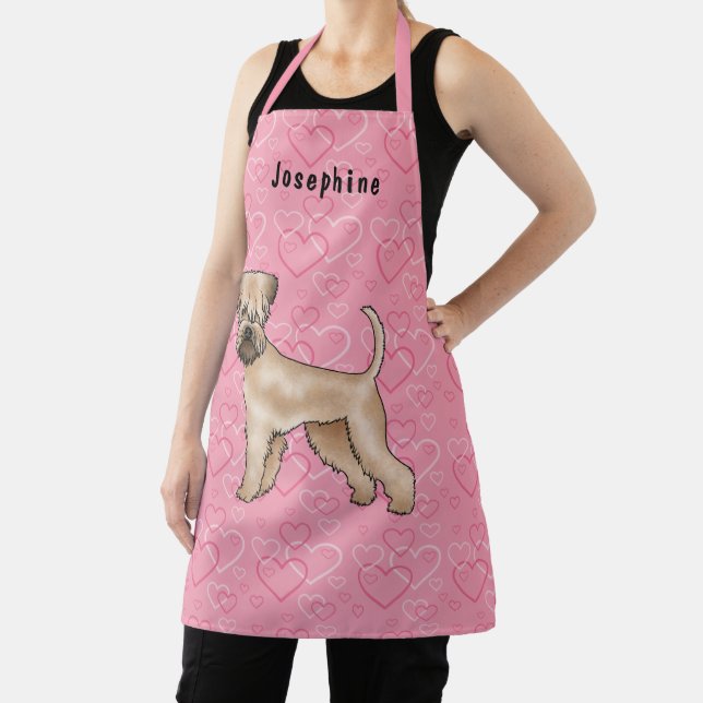 Soft-Coated Wheaten Terrier Dog Love Heart Pattern Apron (Insitu)