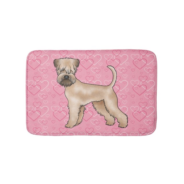 Soft-Coated Wheaten Terrier Dog Love Heart Pattern Bath Mat (Front)