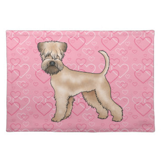 Soft-Coated Wheaten Terrier Dog Love Heart Pattern Cloth Placemat