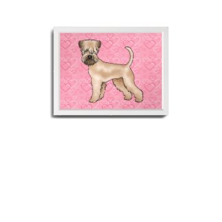 Soft-Coated Wheaten Terrier Dog Love Heart Pattern Framed Art