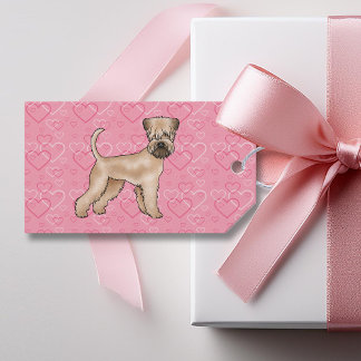 Soft-Coated Wheaten Terrier Dog Love Heart Pattern Gift Tags