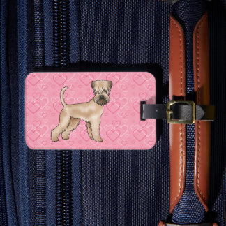 Soft-Coated Wheaten Terrier Dog Love Heart Pattern Luggage Tag