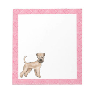 Soft-Coated Wheaten Terrier Dog Love Heart Pattern Notepad