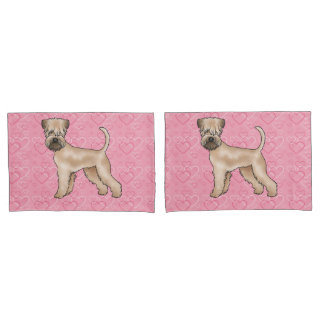Soft-Coated Wheaten Terrier Dog Love Heart Pattern Pillow Case