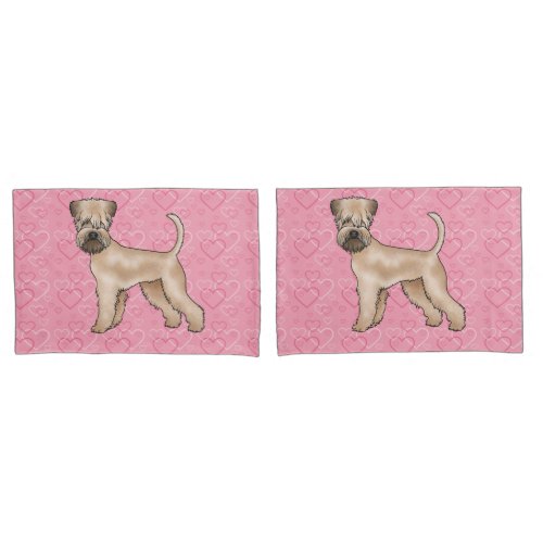 Soft_Coated Wheaten Terrier Dog Love Heart Pattern Pillow Case