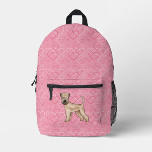 Soft-Coated Wheaten Terrier Dog Love Heart Pattern Printed Backpack