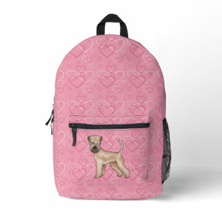 Soft-Coated Wheaten Terrier Dog Love Heart Pattern Printed Backpack