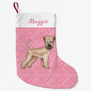 Soft-Coated Wheaten Terrier Dog Love Heart Pattern Small Christmas Stocking