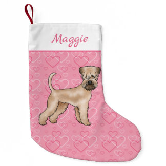 Soft-Coated Wheaten Terrier Dog Love Heart Pattern Small Christmas Stocking