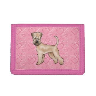 Soft-Coated Wheaten Terrier Dog Love Heart Pattern Trifold Wallet