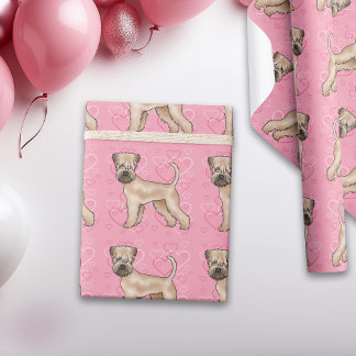 Soft-Coated Wheaten Terrier Dog Love Heart Pattern Wrapping Paper