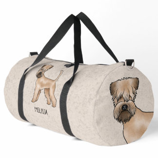 Soft-Coated Wheaten Terrier Dog On Beige With Name Duffle Bag