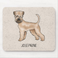 Soft-Coated Wheaten Terrier Dog On Beige With Name