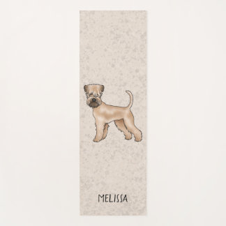 Soft-Coated Wheaten Terrier Dog On Beige With Name Yoga Mat