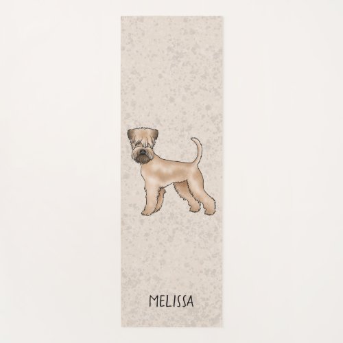 Soft_Coated Wheaten Terrier Dog On Beige With Name Yoga Mat