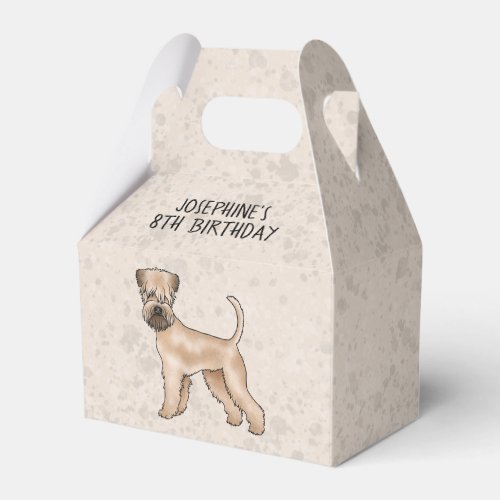 Soft_Coated Wheaten Terrier Dog On Beige With Text Favor Boxes