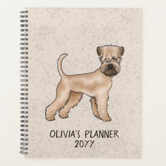 Soft-Coated Wheaten Terrier Dog On Beige With Text Planner