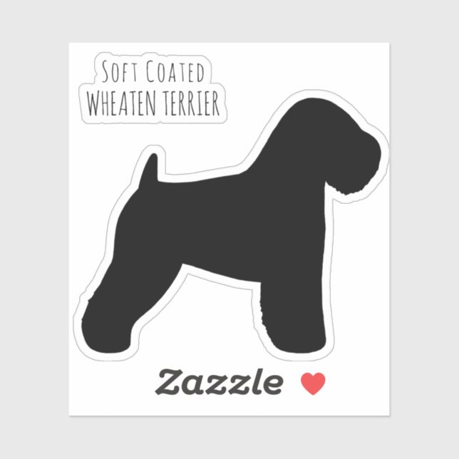 Soft Coated Wheaten Terrier Dog Silhouette Sticker (Sheet)