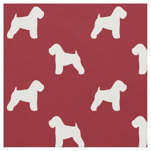 Soft Coated Wheaten Terrier Dog Silhouettes Red Fabric