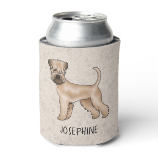 Soft-Coated Wheaten Terrier Dog Standing On Beige Can Cooler