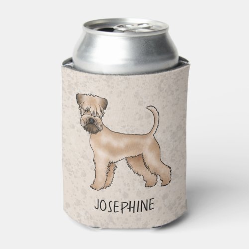 Soft_Coated Wheaten Terrier Dog Standing On Beige Can Cooler