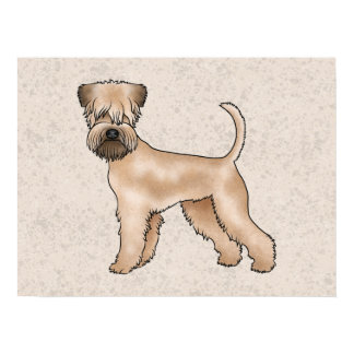 Soft-Coated Wheaten Terrier Dog Standing On Beige Poster