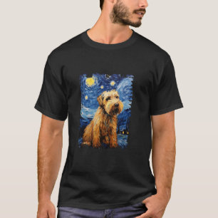 Soft Coated Wheaten Terrier Dog Starry Night Paint T-Shirt