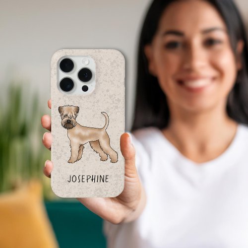 Soft_Coated Wheaten Terrier Dog With Custom Name iPhone 15 Pro Case