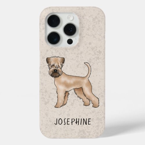 Soft_Coated Wheaten Terrier Dog With Custom Name iPhone 15 Pro Case