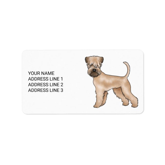 Soft-Coated Wheaten Terrier Dog With Custom Text Label (Front)