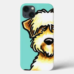 Soft Coated Wheaten Terrier Face Aqua iPhone 13 Case