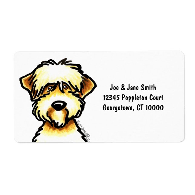 Soft Coated Wheaten Terrier Face Label (Front)