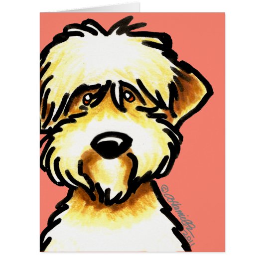 Soft Coated Wheaten Terrier Face Personalized Cards (Front)