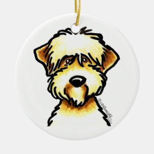 Soft Coated Wheaten Terrier Face Personalized Ceramic Ornament