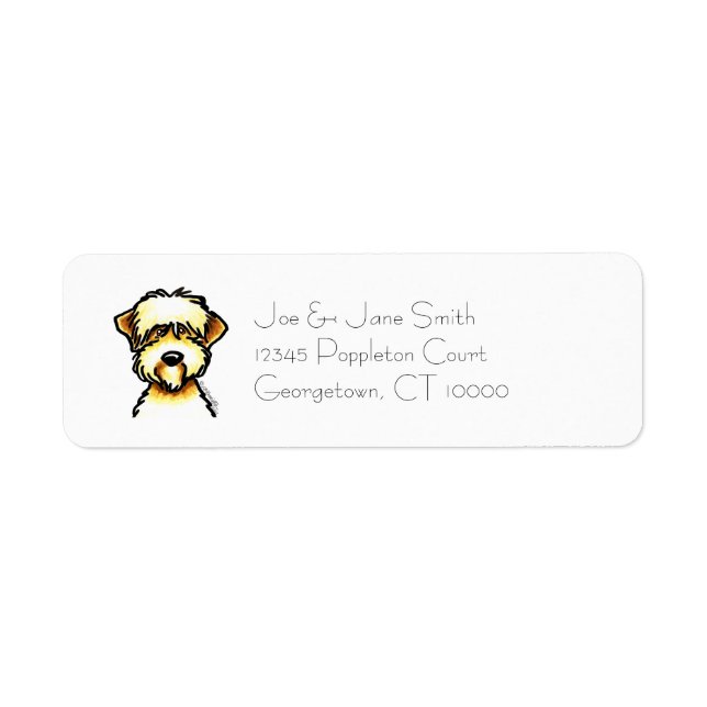 Soft Coated Wheaten Terrier Face Whimsical Label (Front)