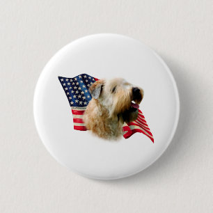 Soft Coated Wheaten Terrier Flag Button