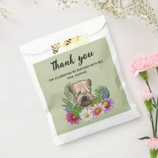 Soft-Coated Wheaten Terrier Floral Birthday Thanks Favor Bag