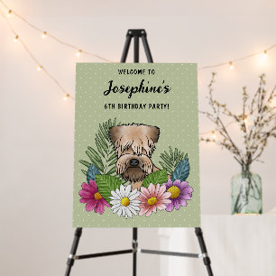 Soft-Coated Wheaten Terrier Flowers Party Welcome Foam Board