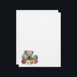 Soft-Coated Wheaten Terrier Head Colorful Flowers Letterhead<br><div class="desc">Destei's original cartoon illustration of a cute Soft-coated Wheaten Terrier breed dog's head close-up surrounded by colorful summer wildflowers. There is a blush pink flower,  a purple flower,  a dark pink flower and a white daisy flower together with some green leaves and branches.</div>