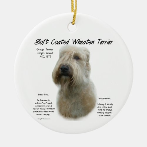 Soft Coated Wheaten Terrier History Design Ceramic Ornament