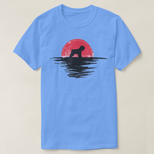 Soft Coated Wheaten Terrier Japanese Sunset Retro  T-Shirt (Design Front)