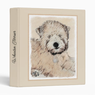 Soft Coated Wheaten Terrier Painting Original Art 3 Ring Binder