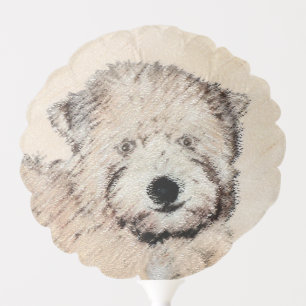 Soft Coated Wheaten Terrier Painting Original Art Balloon