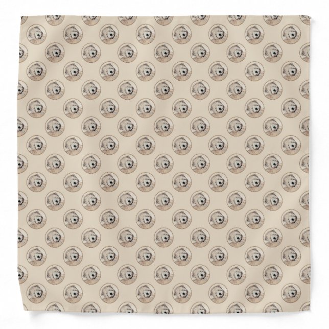 Soft Coated Wheaten Terrier Painting Original Art Bandana (Front)