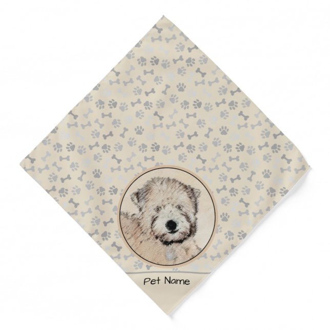 Soft Coated Wheaten Terrier Painting Original Art Bandana (Front)