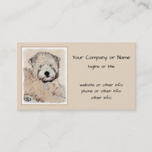 Soft Coated Wheaten Terrier Painting Original Art Business Card