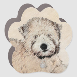 Soft Coated Wheaten Terrier Painting Original Art Car Magnet